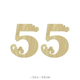 KD212 Dekoratif "5" Rakamı Ahşap Boyanabilir Obje